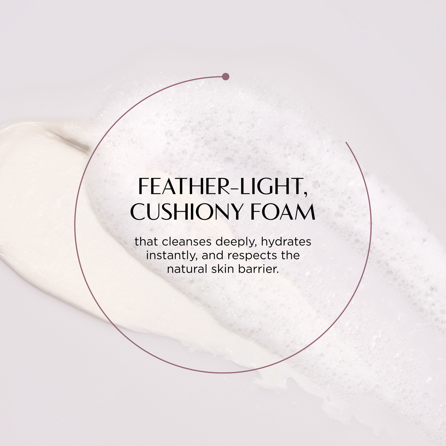 Cushiony foam with text describing its properties on a light background