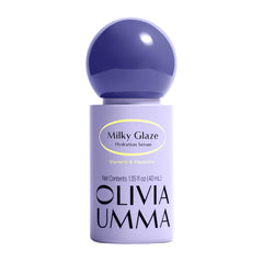 Olivia Umma Milky Glaze Hydration Serum bottle with purple cap on a white background