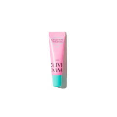 A tube of lip balm with a pink body and a teal cap, labeled 'GLASS SKIN TANGHULU LIPTOX MINT'.